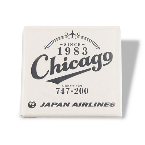  JAL CHICAGO 缶バッジ (ホワイト)
